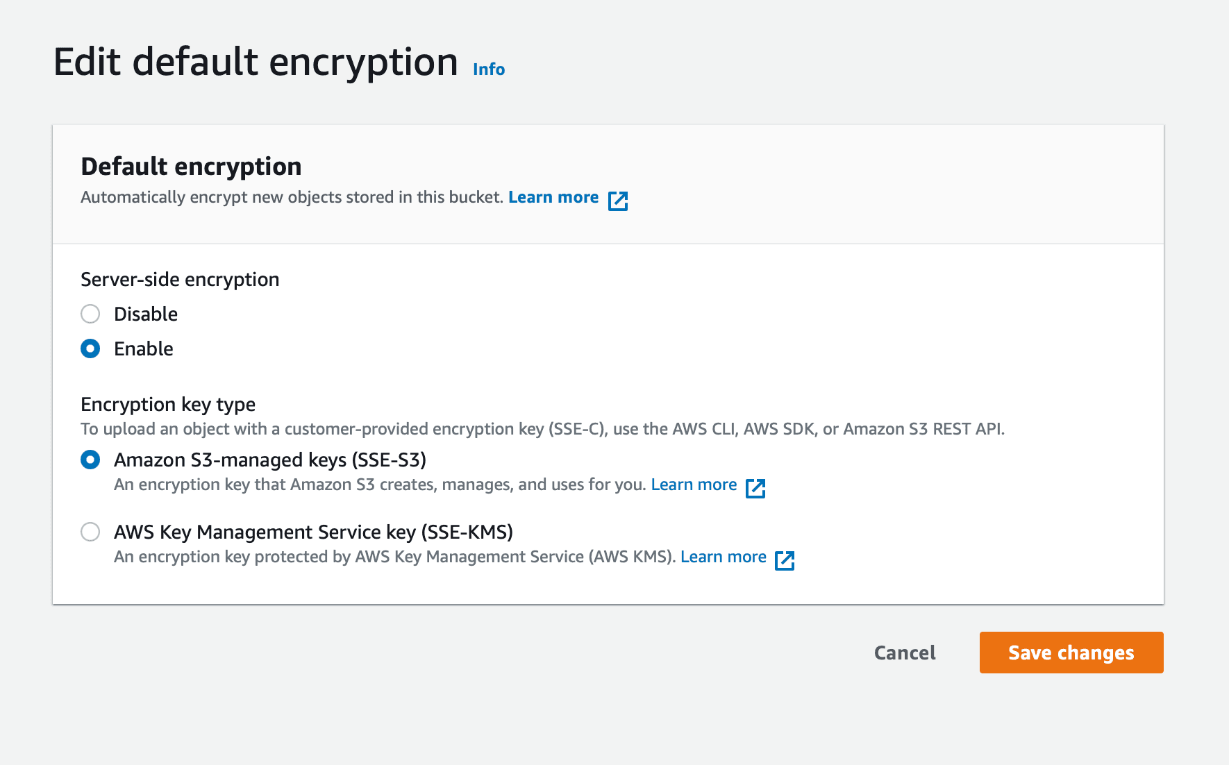 S3에서 제공하는 암호화 옵션