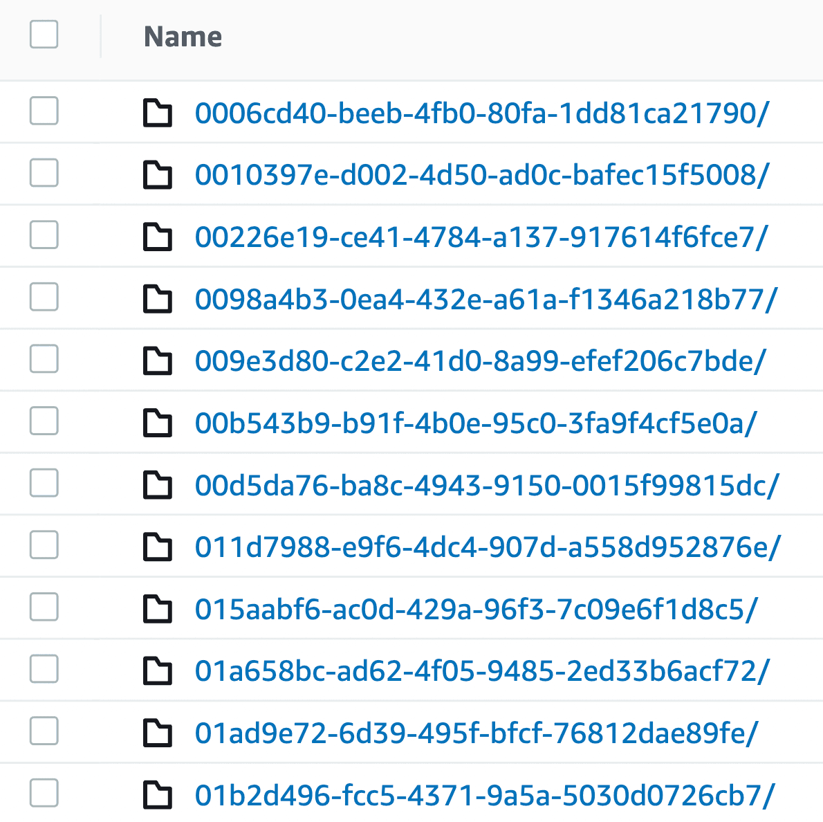 Export task ID가 Prefix로 붙어 쿼리하기 불편한 모습