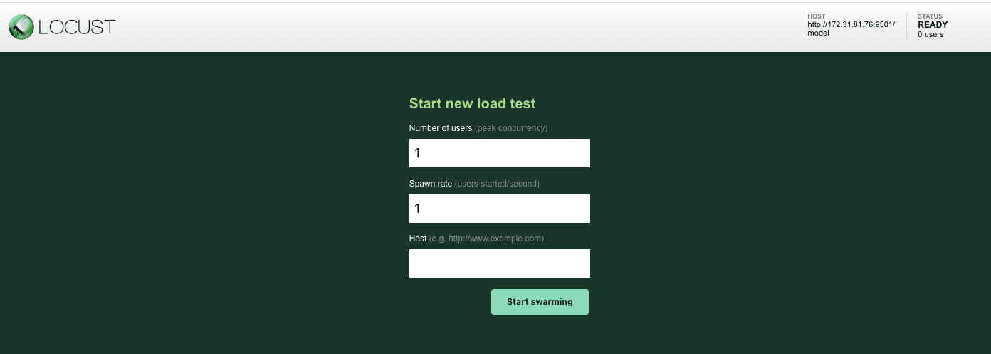 locust 진입 화면